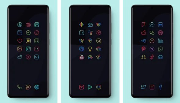 caelus icon pack colorful linear icons MOD APK Android