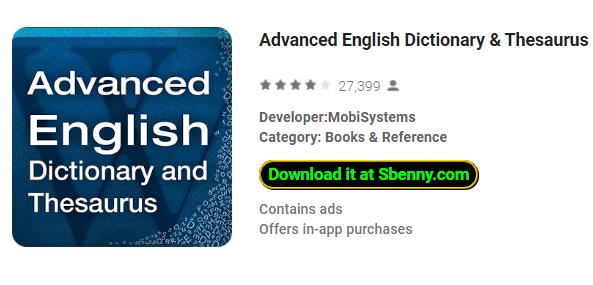 advanced english dictionary and thesaurus
