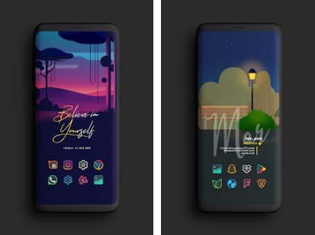 color line dark icon pack MOD APK Android