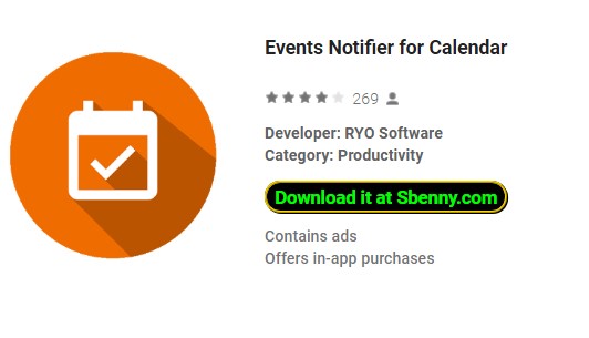 events notifier for calendar