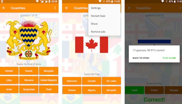 flags of the world and emblems of countries quiz MOD APK Android