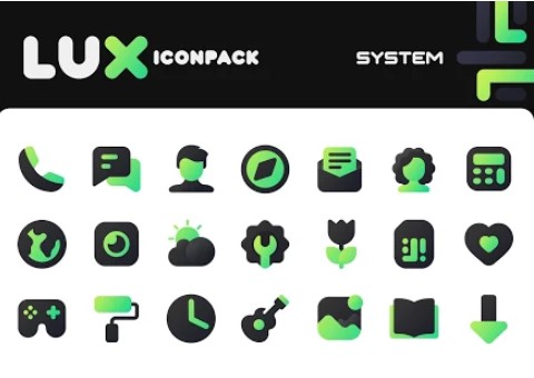 lux green icon pack MOD APK Android
