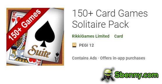 150 plus card games solitaire pack
