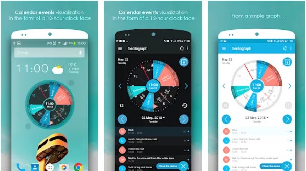 sectograph planner and time manager on clock widget MOD APK Android