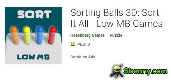sorting balls 3d sort it all low mb games