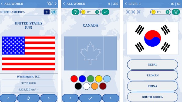 the flags of the world country flags quiz MOD APK Android
