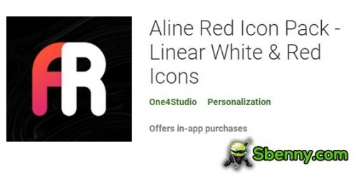 Aline Red Icon Pack - Linear White &amp; Red Icons MOD APK